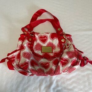 Betsey Johnson Red and White Heart Shoulder Bag